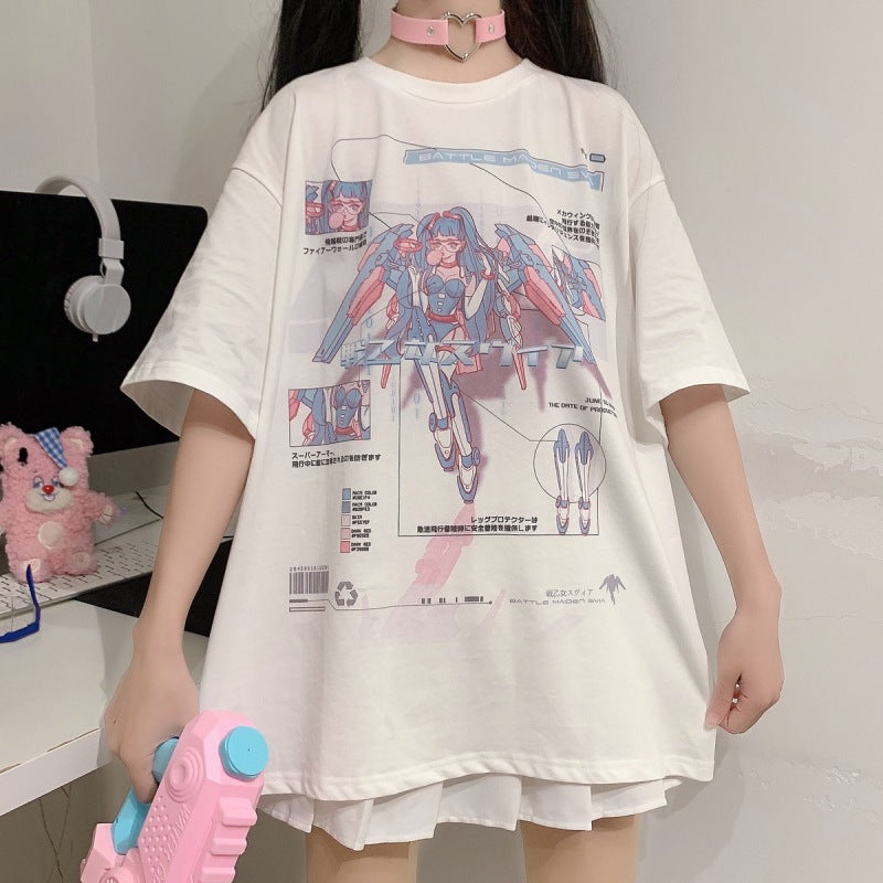 College Style Girl Student Short Sleeve