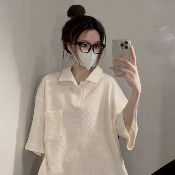 Women's Harajuku BF Style Lapel Short Sleeve